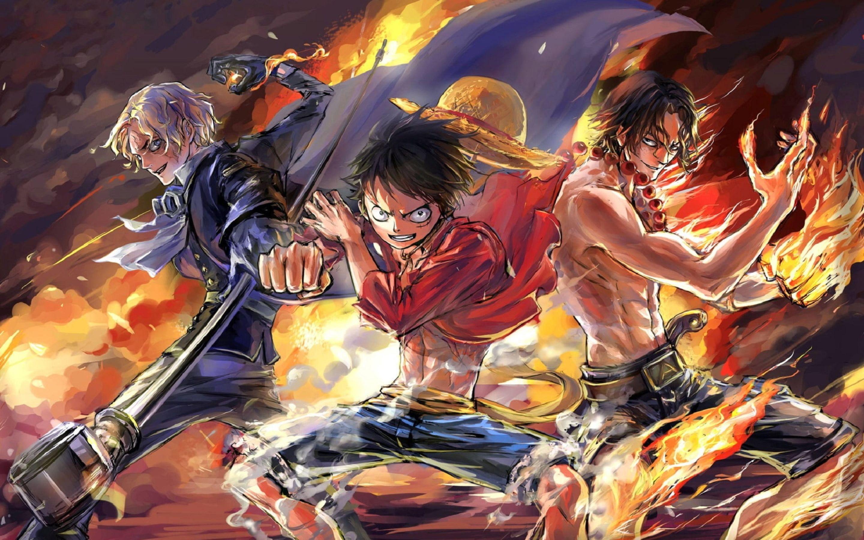 2880x1800 Luffy, Ace and Sabo One Piece Team Macbook Pro Retina