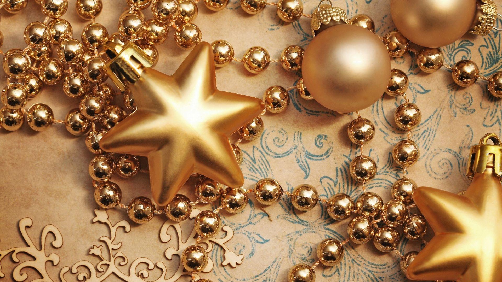 1920x1080 Gold stars for the Christmas tree Desktop wallpaper 1920x1080
