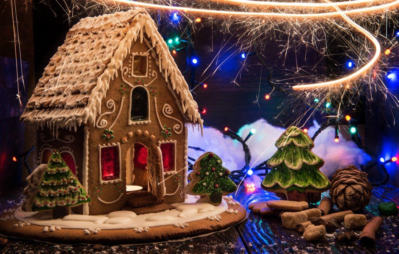 1332x850 Wallpaper design, holiday, New Year, Christmas, cakes, gingerbread