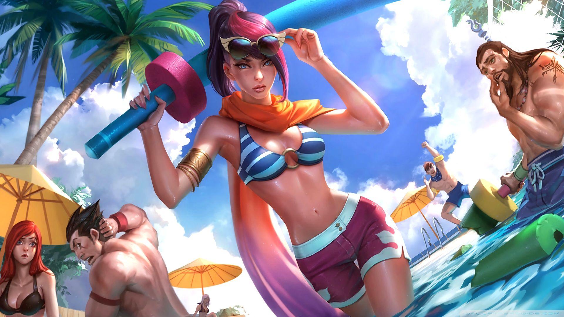 1920x1080 League of Legends Party Fiora Ultra HD Desktop Background