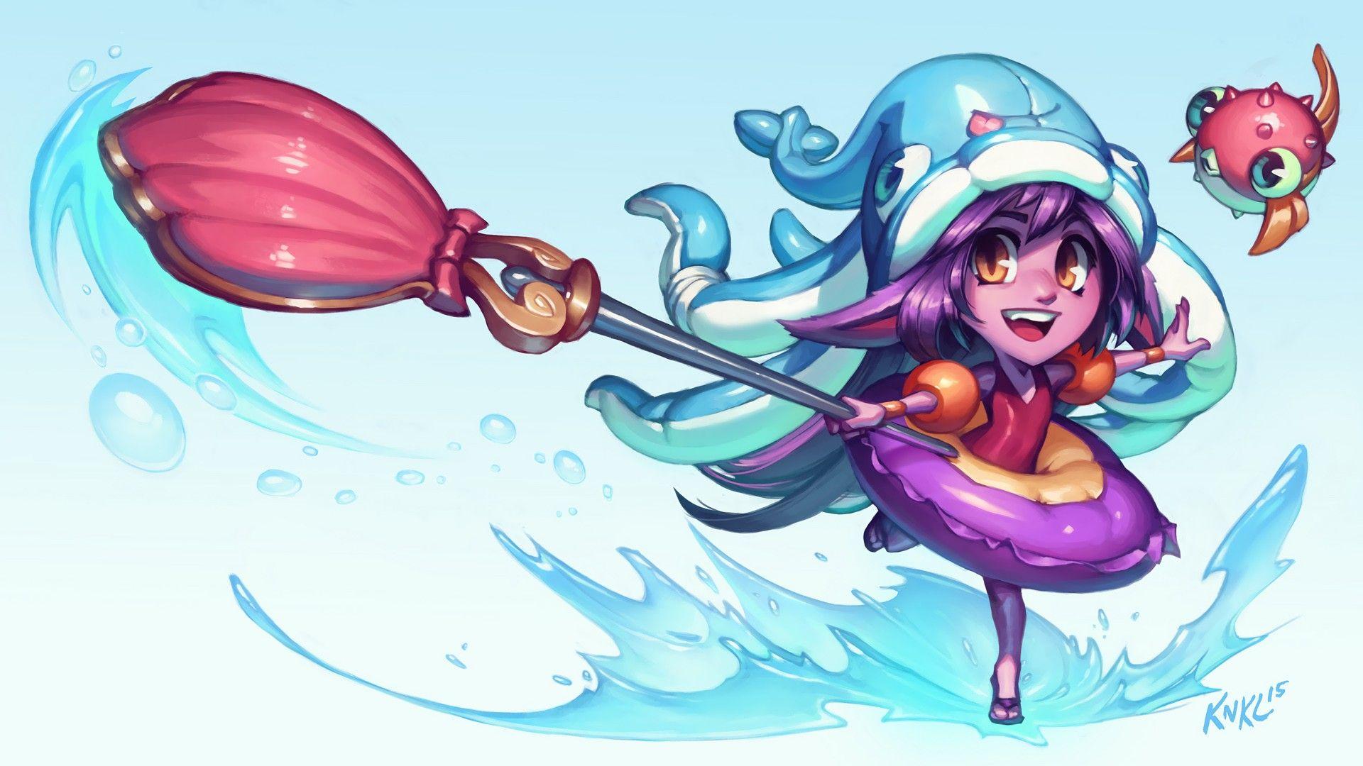 1920x1080 Pool Party Lulu. Wallpaper & Fan Arts. League Of Legends. LoL