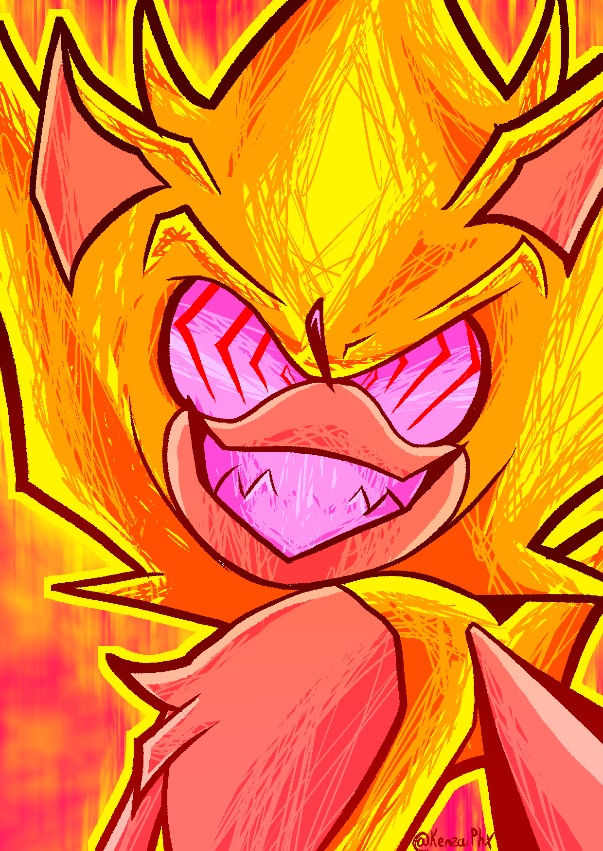 1240x1748 Fleetway Super Sonic by KenzaiPhx on Newgrounds