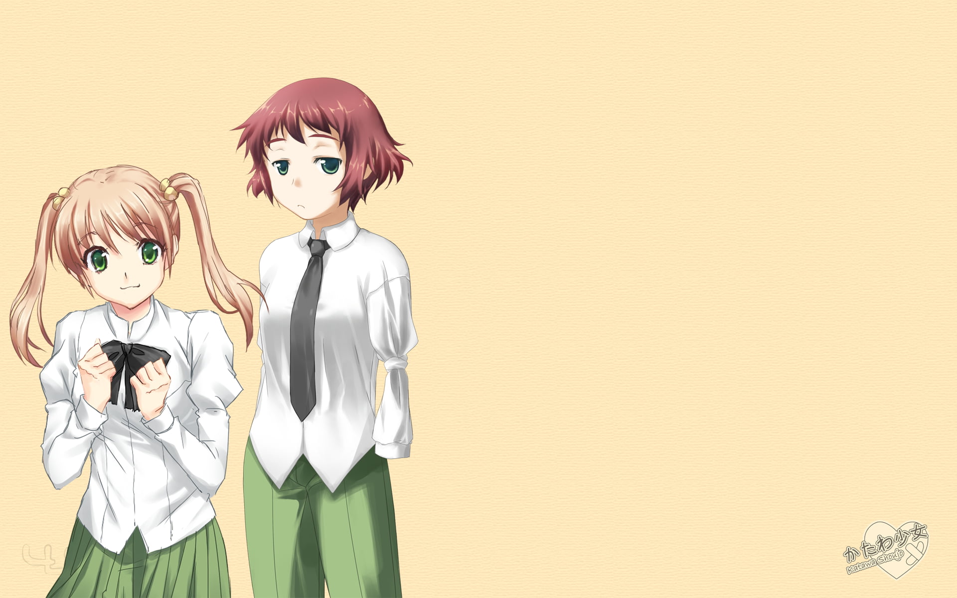 1920x1200 Brown haired female character digital wallpaper, Katawa Shoujo, Ibarazaki Emi, Rin Tezuka HD wallpaper