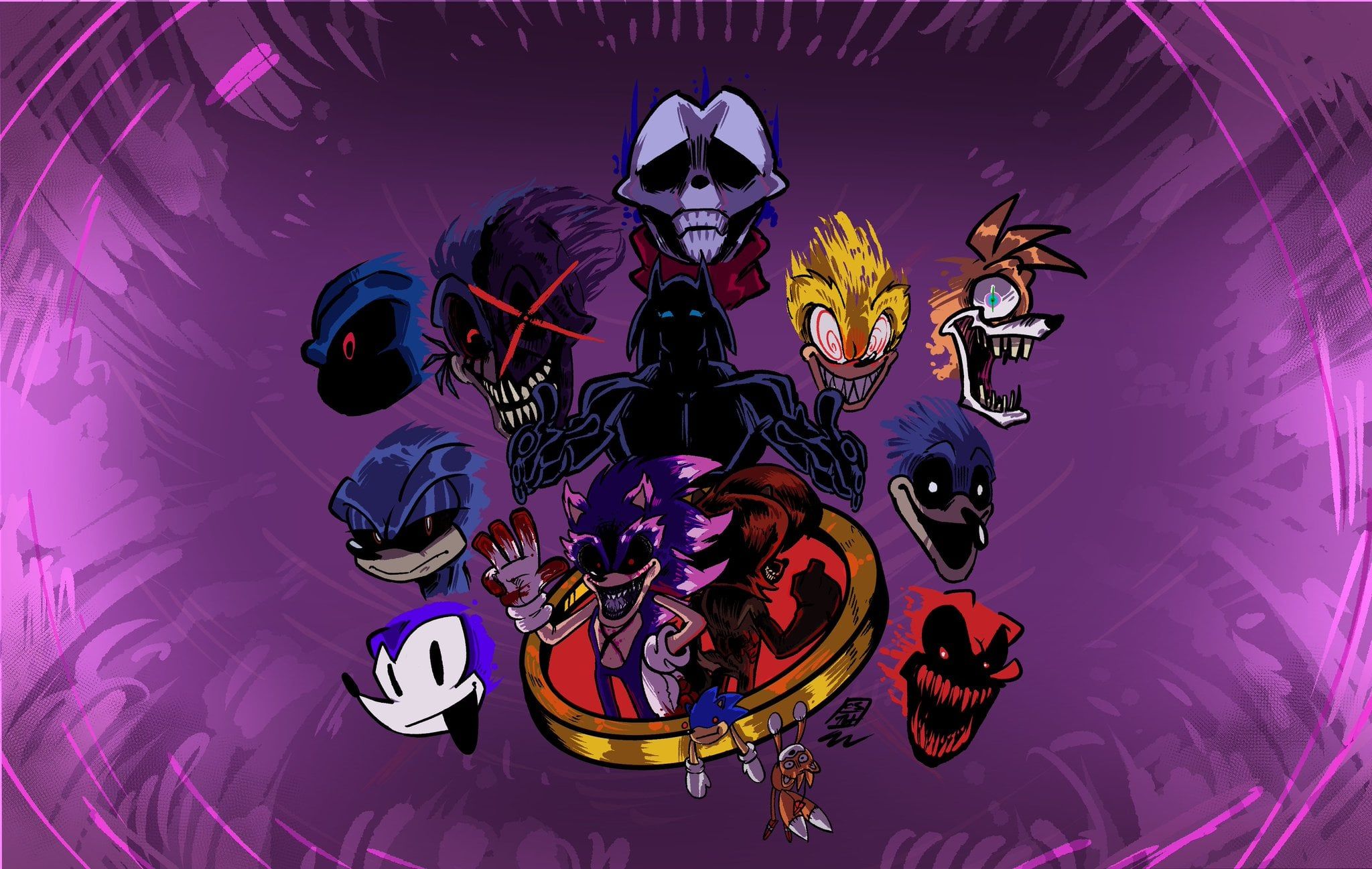 2048x1297 Official Promo Art that was going to be used for the Sonic.EXE V3 Update