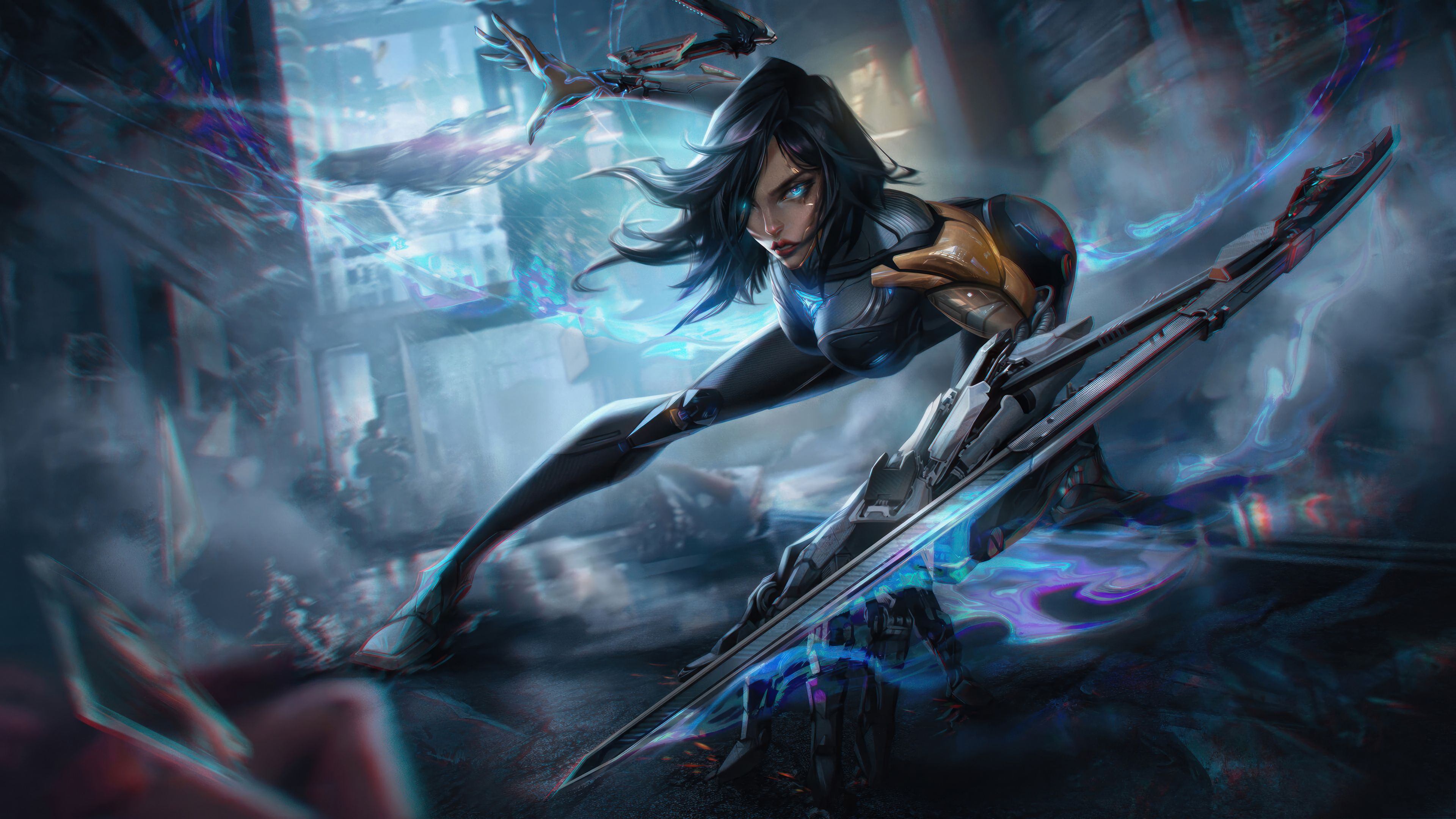 3840x2160 Cyberpunk Cyborg Girl Sci Fi Wallpaper 4K HD PC N