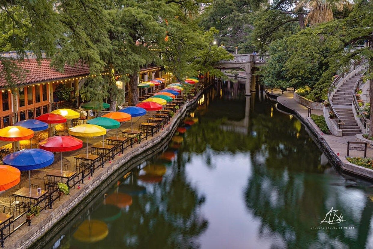 1242x828 San Antonio Riverwalk Print: Texas Wall Art With Colorful Umbrellas