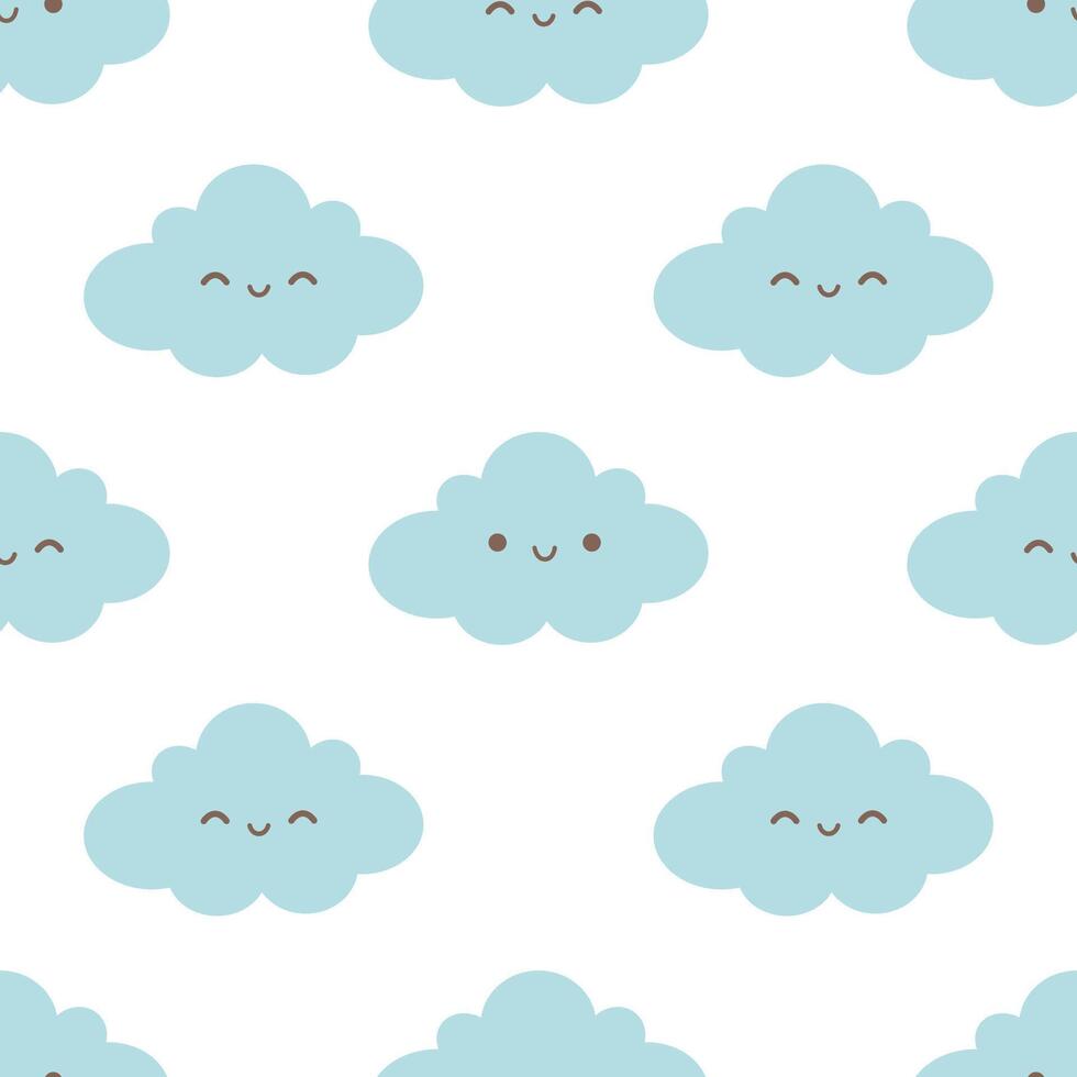 980x980 Minimalist abstract seamless pattern with cute smiling cloud. Seamless pattern for wallpaper, textile, fabric, wrapping paper