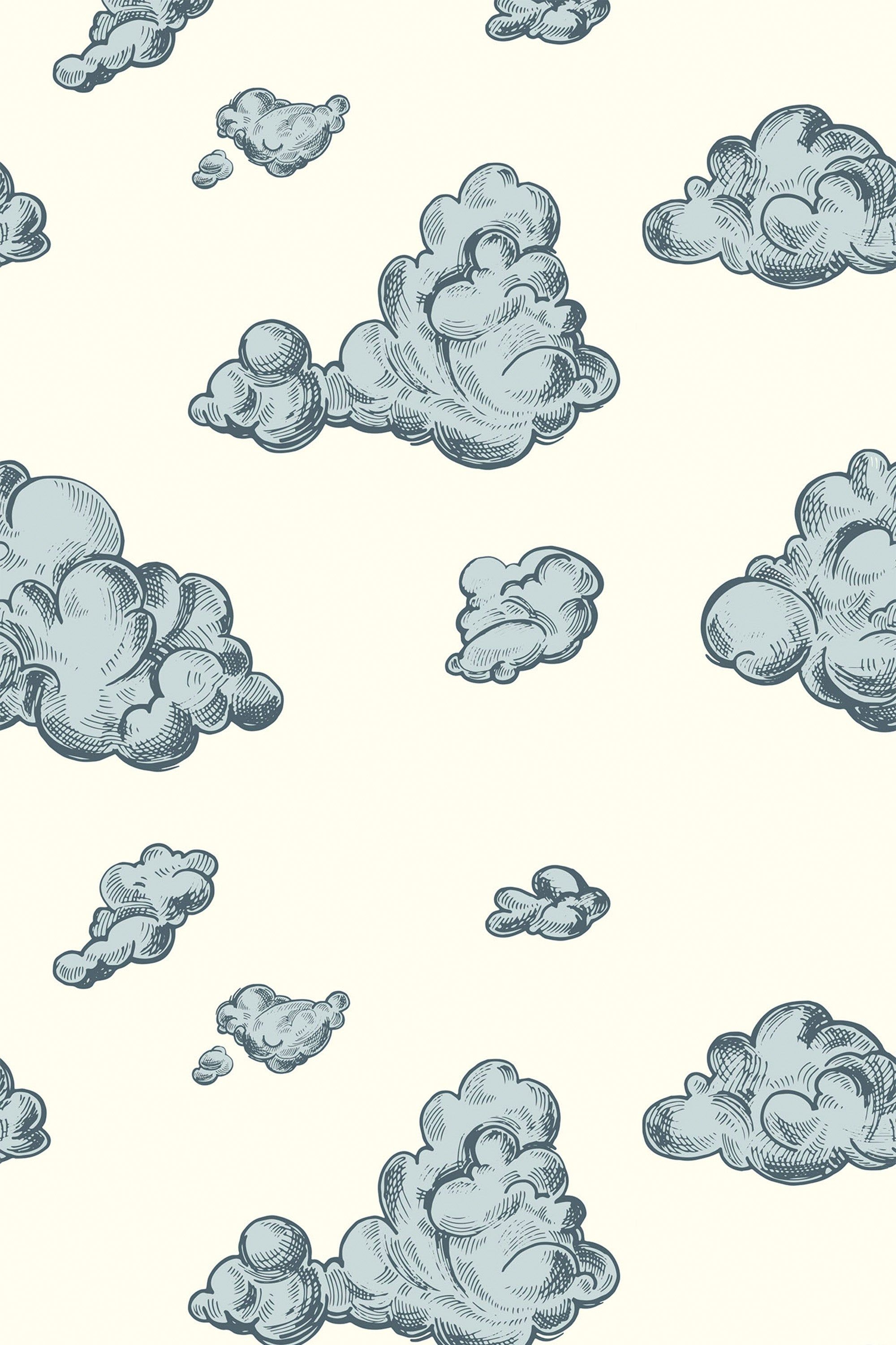 2000x3000 Vintage clouds Peel and Stick Removable Wallpaper