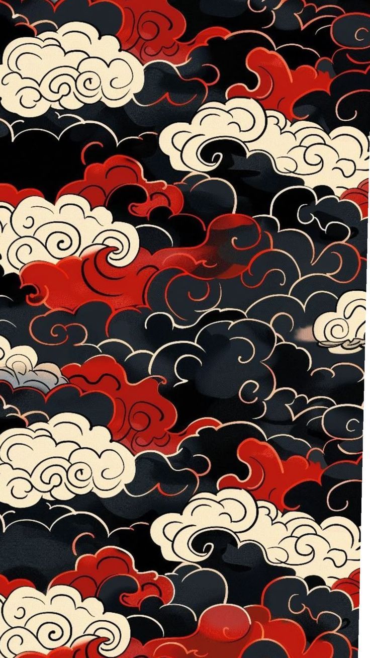 736x1308 Japan red wallpaper. Japanese cloud wallpaper, Japanese print japan pattern, Japanese pop art