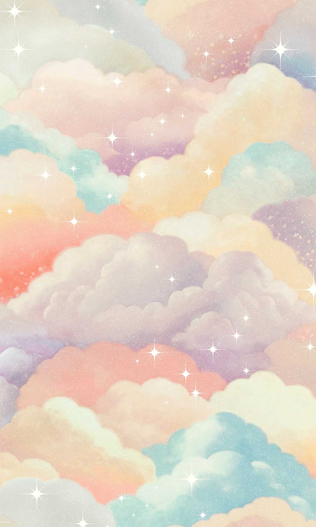1200x2000 Multi Creamy Clouds Wallpaper R10044