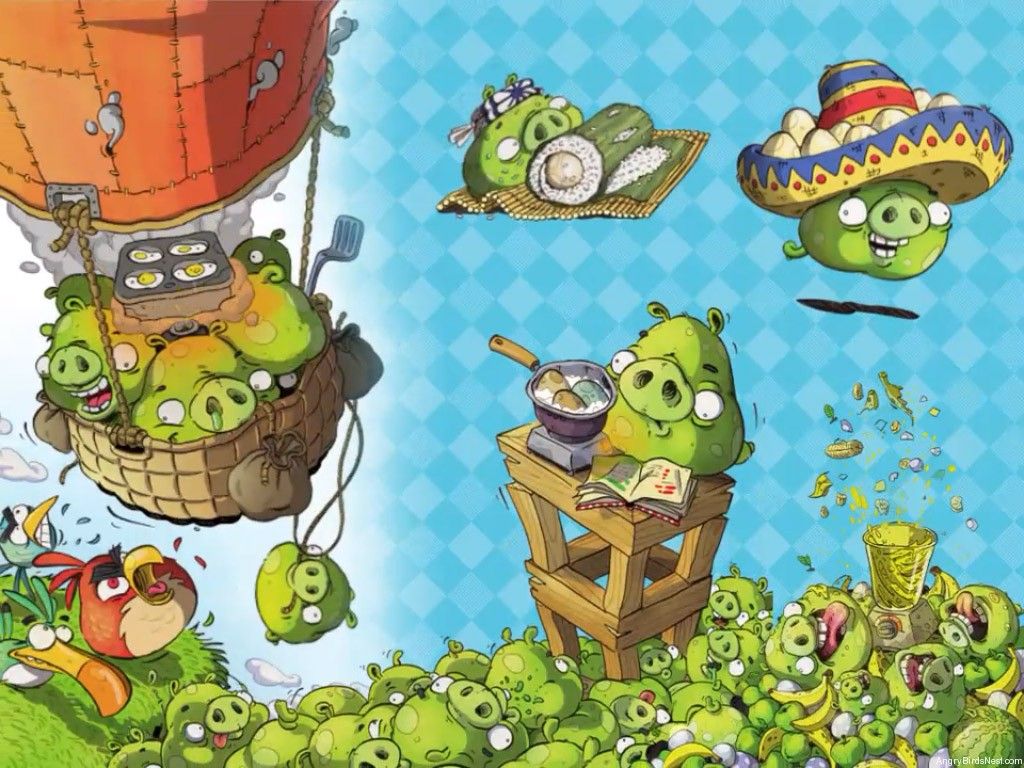1024x768 Bad Piggies Cookbook App Transition Screen