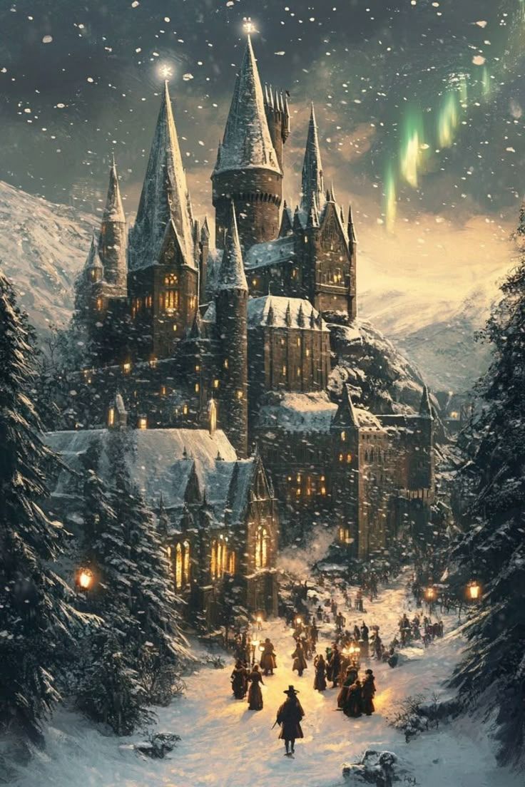 736x1104 Hogwarts christmas wallpaper. Winter wallpaper harry potter, Winter hogwarts wallpaper, The magic