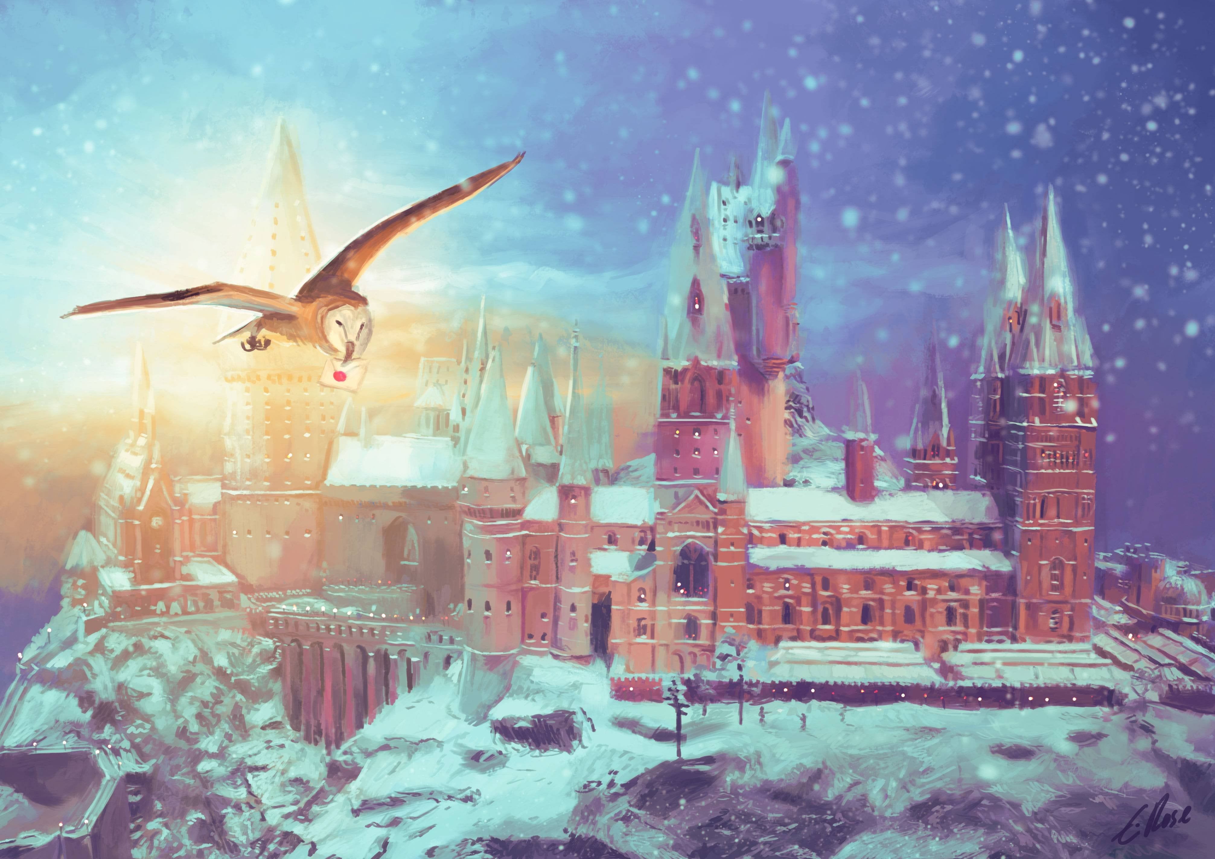 4026x2848 I Painted Hogwarts in the snow, Happy Holidays everyone!