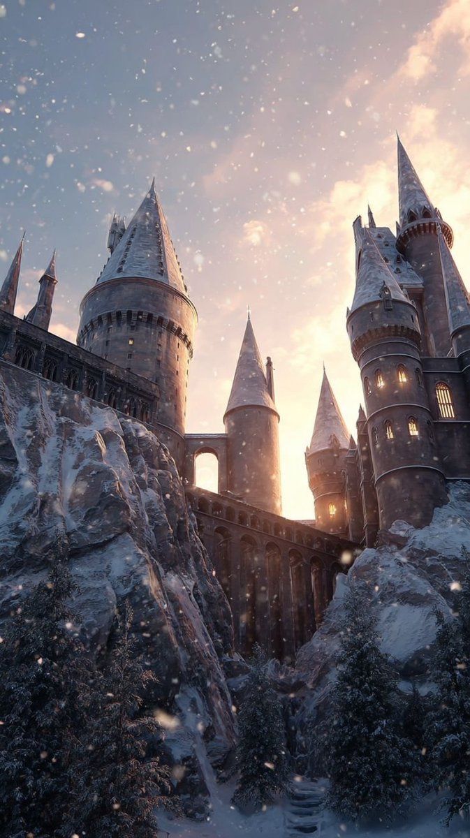 673x1200 Winter at Hogwarts: such a vibe ❄️