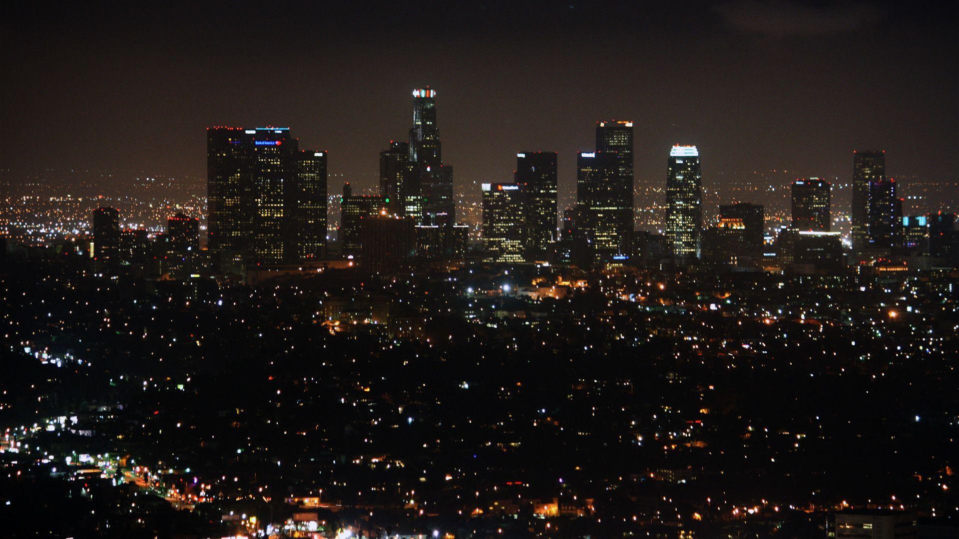 Los Angeles  Downtown Skyline at Night  Los Angeles Wallpaper 40392674   Fanpop