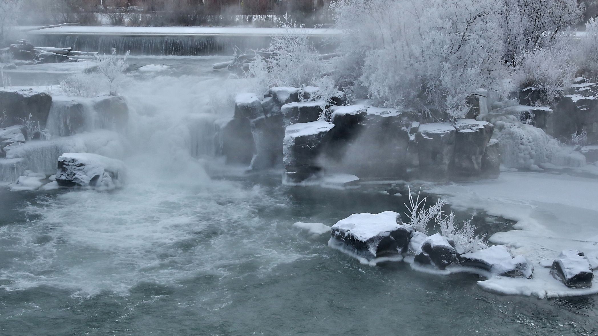 2096x1179 Wallpaper: Winter on the Falls. Idaho Falls Magazine Blog