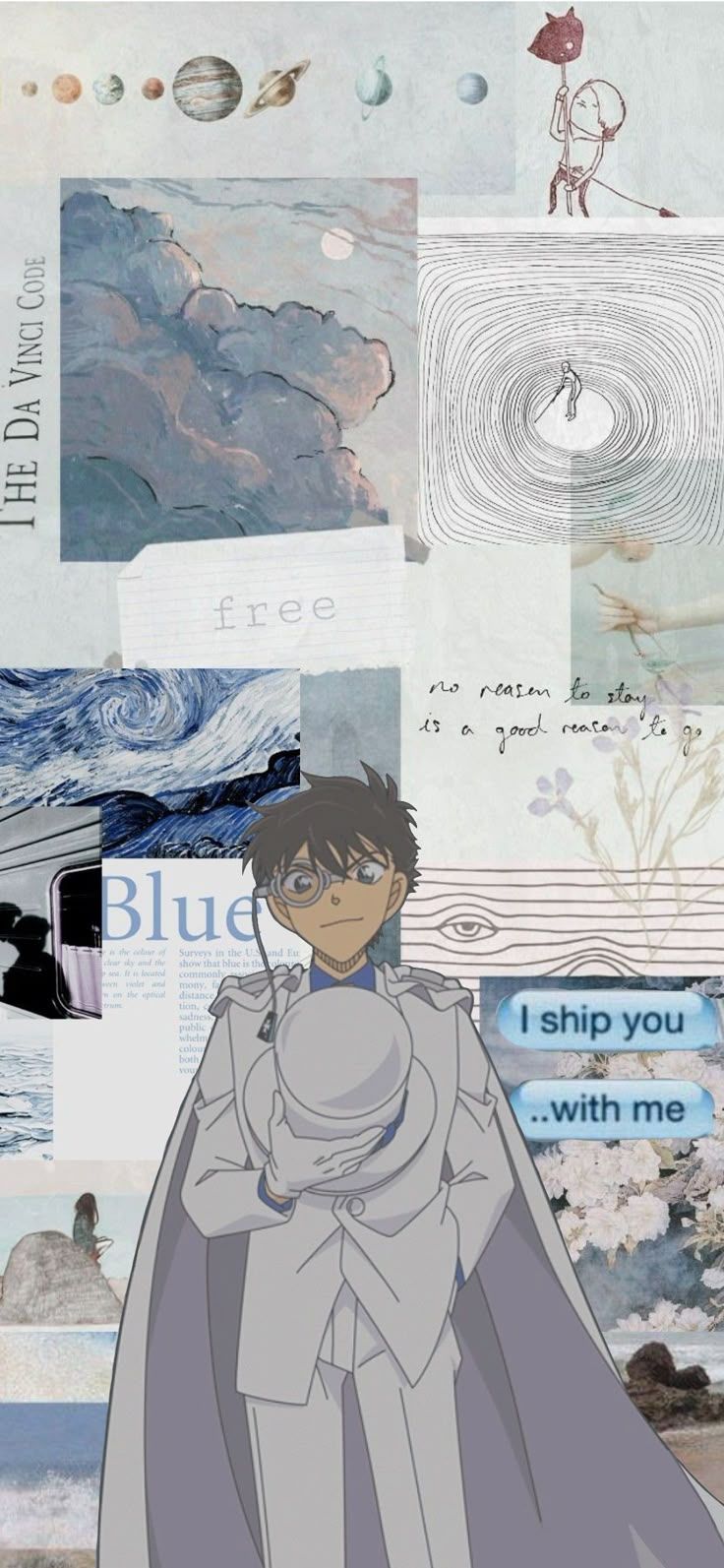 736x1593 kaito kid aesthetic wallpaper