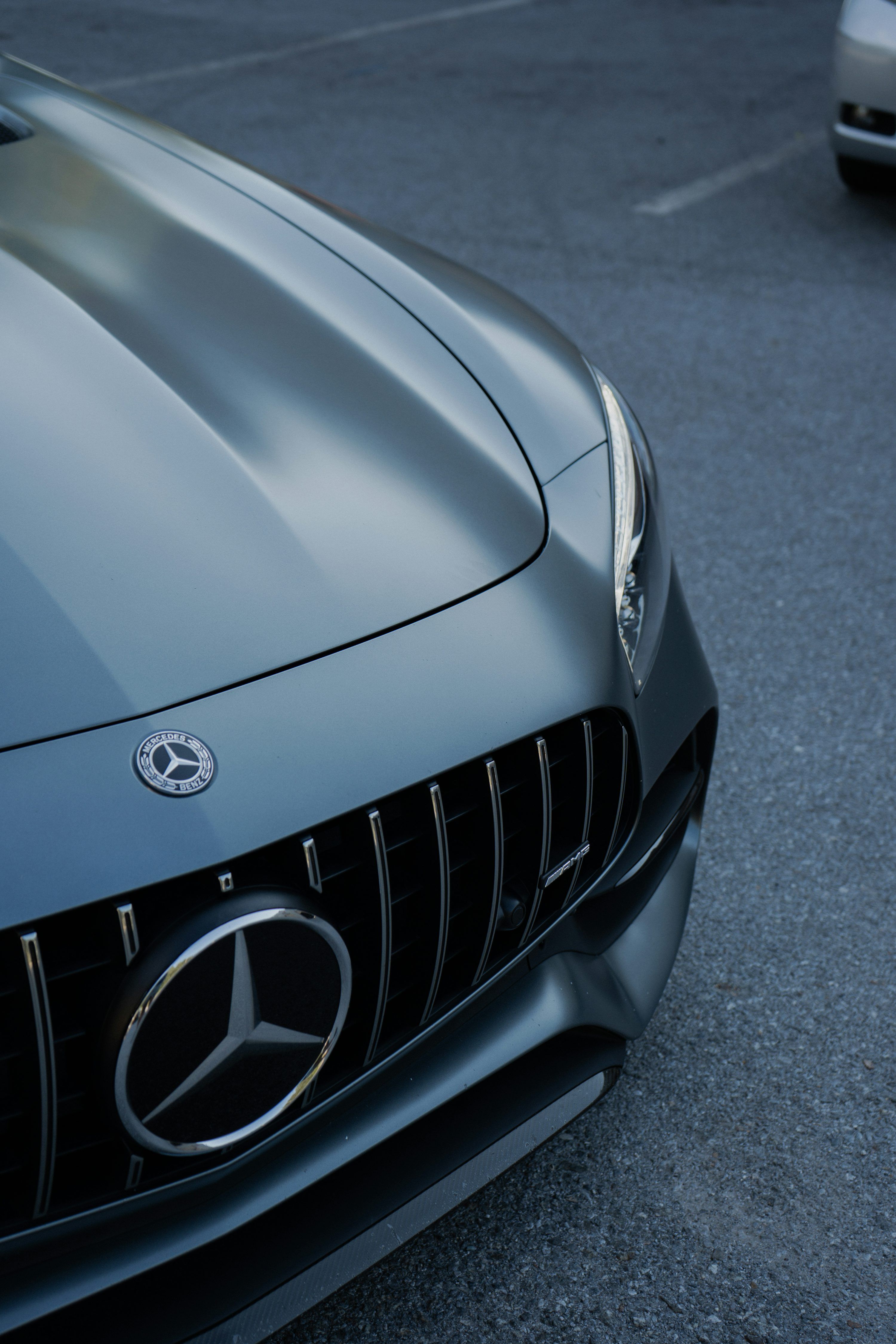 3000x4500 Close Up Of A Sleek, Modern Grey Sports Car Grille. Photo