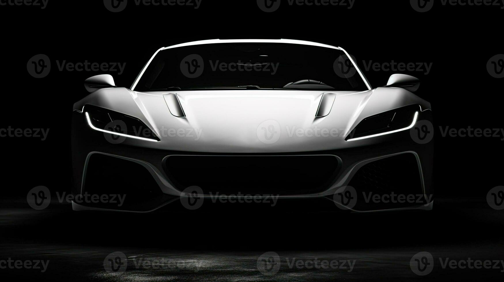 1749x980 Close up white luxury car on black background with copy space
