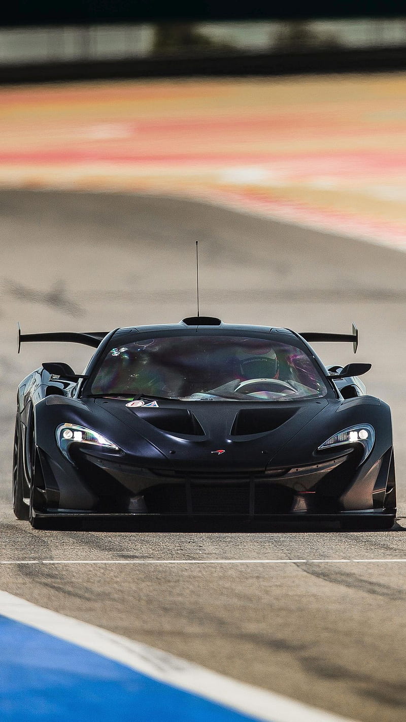 800x1422 The McLaren P1 GTR, black, supercar, track, HD phone wallpaper