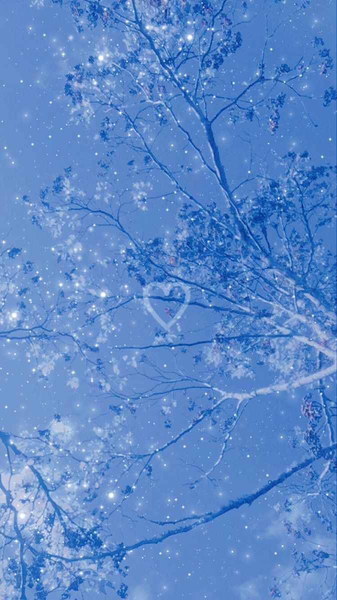 675x1200 Korean aesthetic pastel blue sakura tree