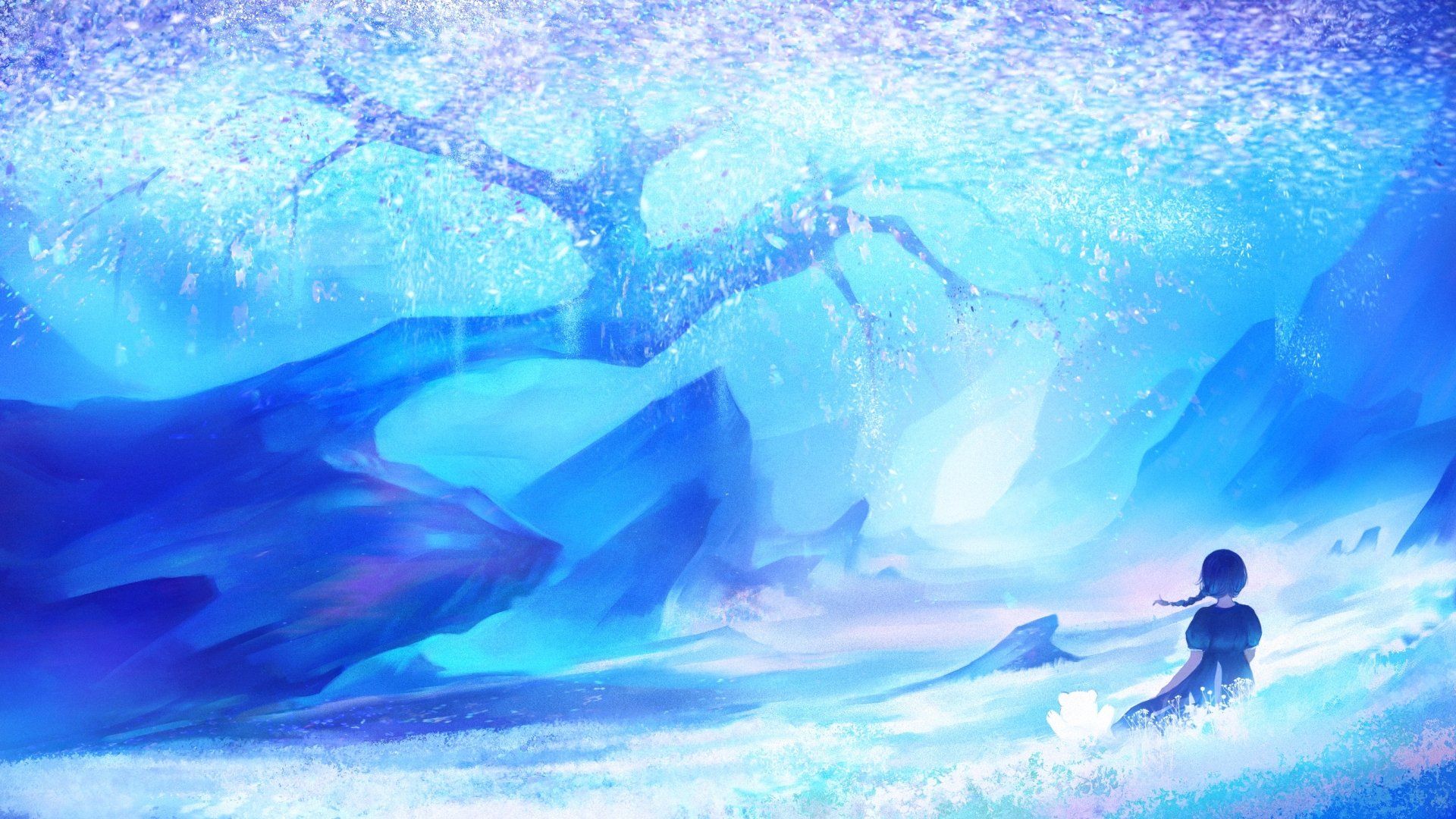 1920x1080 Download Sakura Tree Anime Girl Anime Girl HD Wallpaper by アナx1535