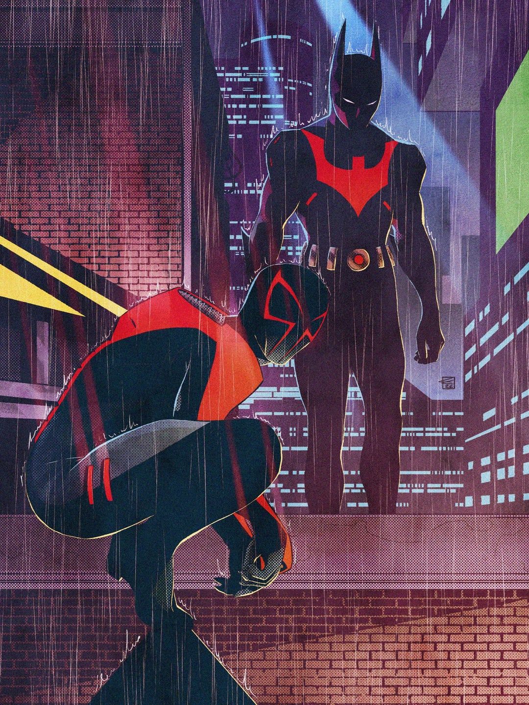 1080x1440 Artwork Batman Beyond & Spider Man 2099 By Colin Craker