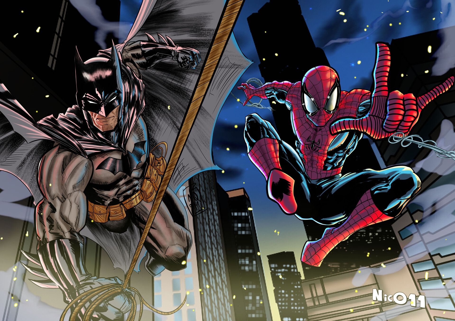 1920x1356 Batman Spider Man Team Up