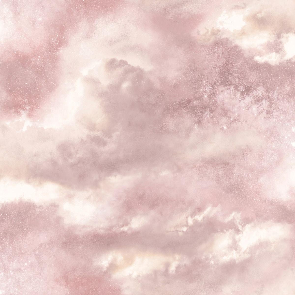 1200x1200 Diamond Galaxy Cloud Wallpaper Blush Pink Arthouse 260006