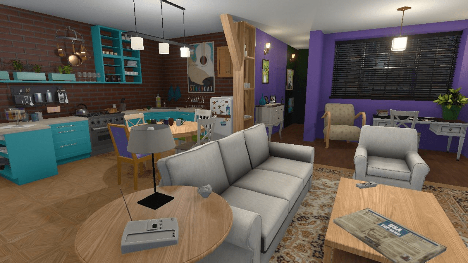 1600x900 House Flipper has added F.R.I.E.N.D.S. apartments. Rock Paper Shotgun
