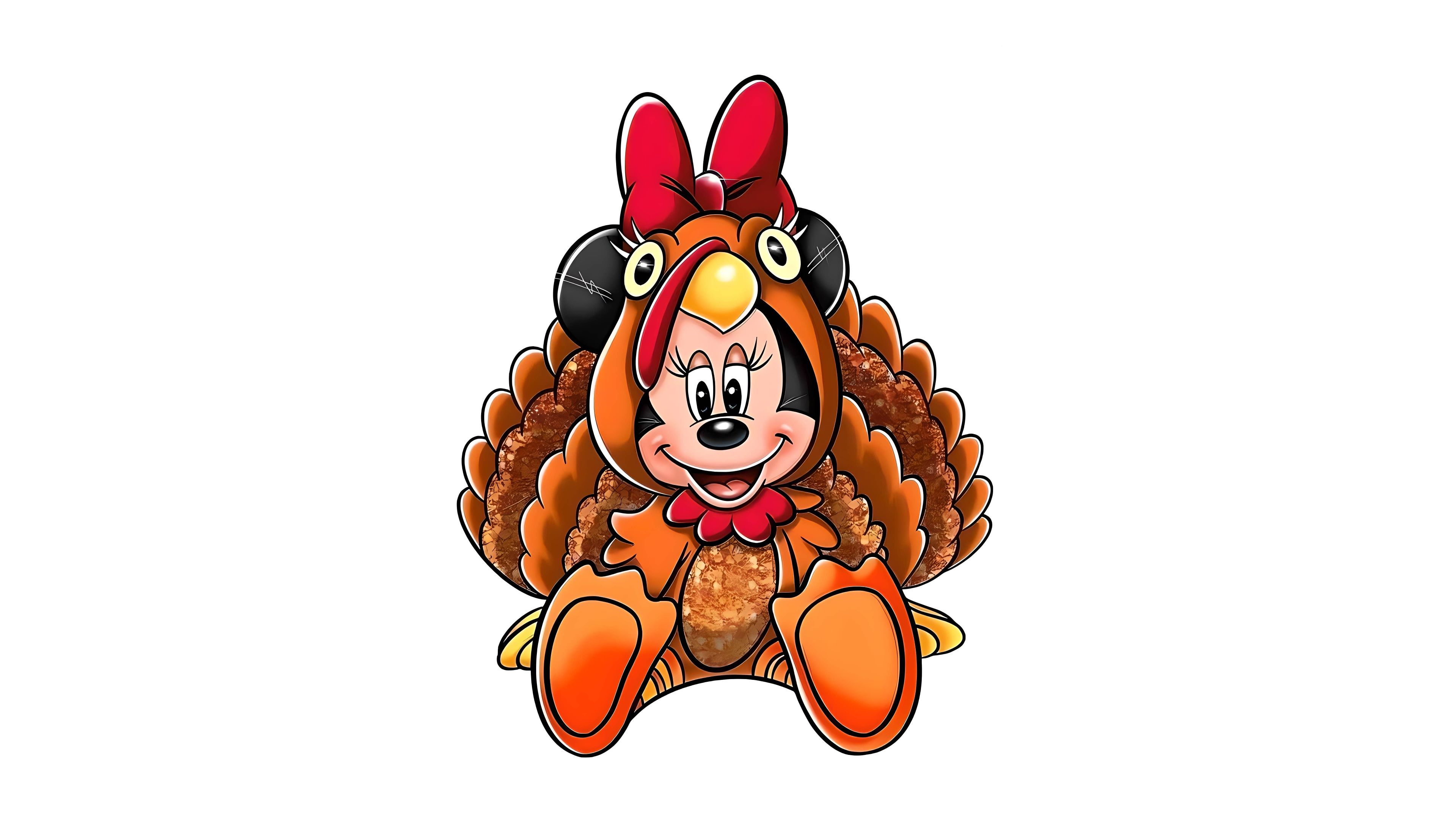 3840x2160 Minnie Mouse Wallpaper 4K, Turkey, Happy Thanksgiving, 5K