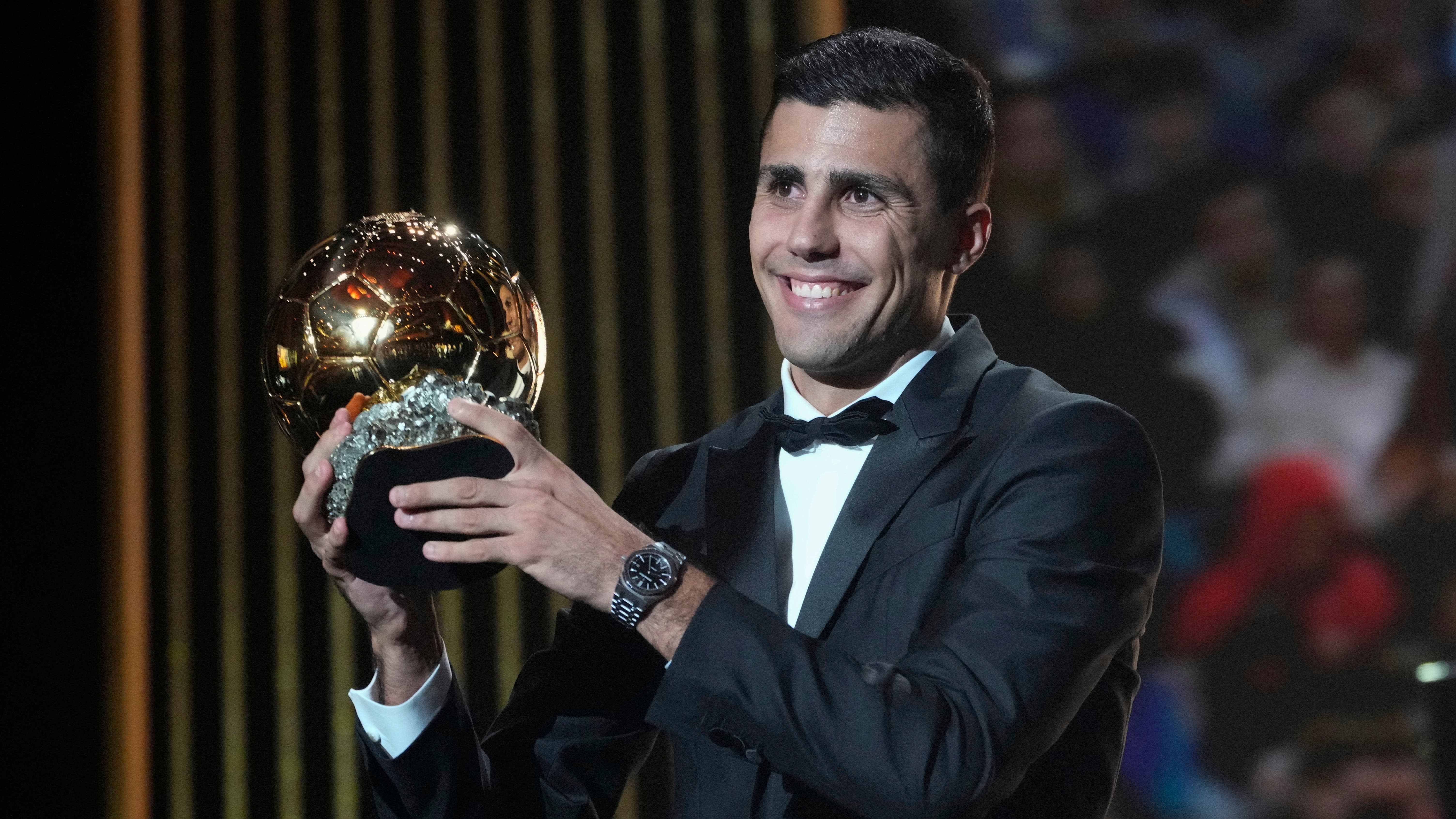 6014x3383 Wallpaper football, Golden ball, Golden ball, Rodrigo Hernández Cascante, Rodrigo Hernandez Cascante, Rodri for mobile and desktop, section мужчины, resolution 6014x3383