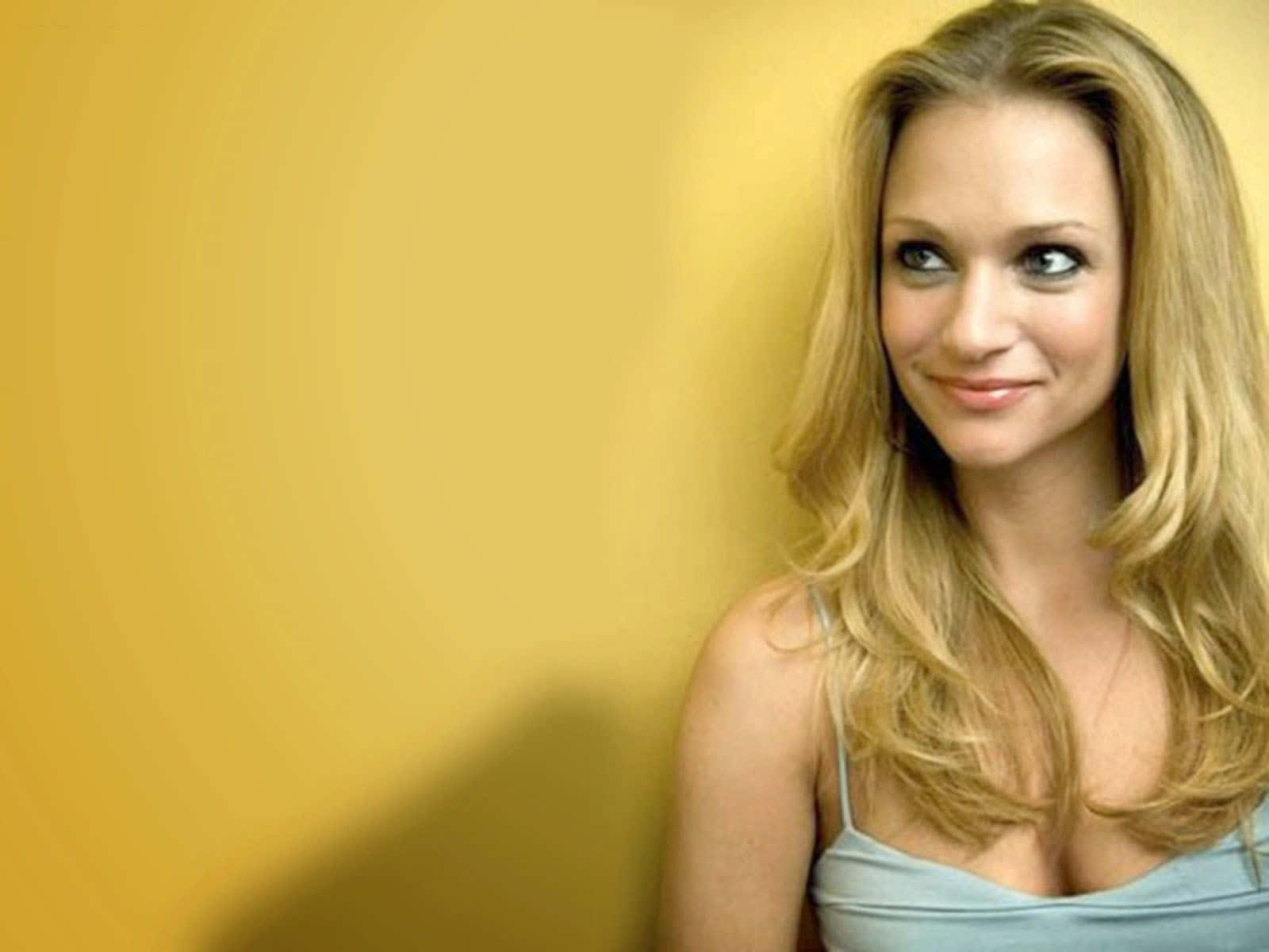 1600x1200 Download Stunning portrait of AJ Cook in a dazzling dress. Wallpaper