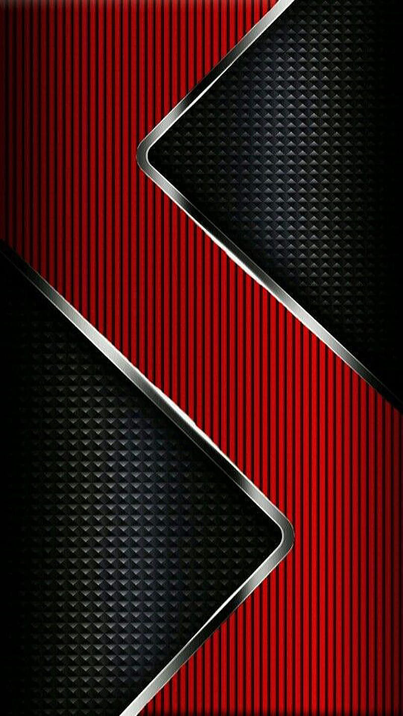 800x1422 S Shape, black, edge, metal, pattern, red, silver, HD phone wallpaper