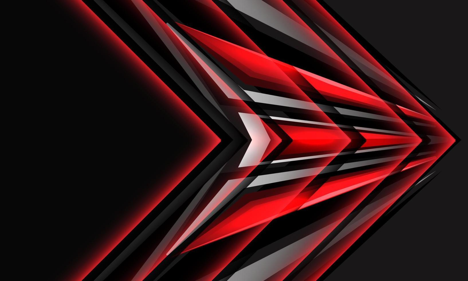 1633x980 Abstract red power silver arrow speed direction on grey technology design modern futuristic background vector