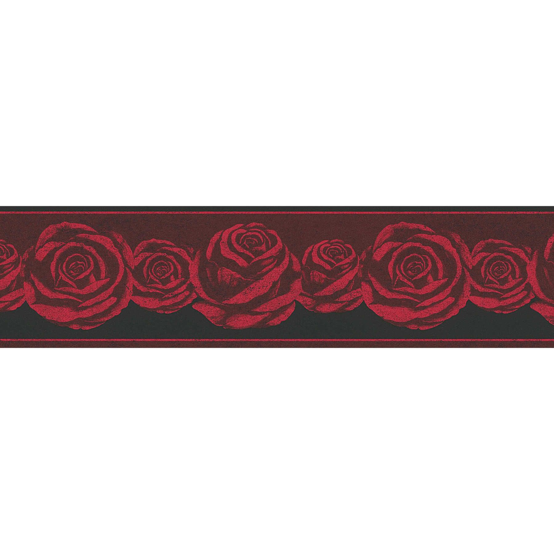 1800x1800 Wallpaper border black and red with roses pattern