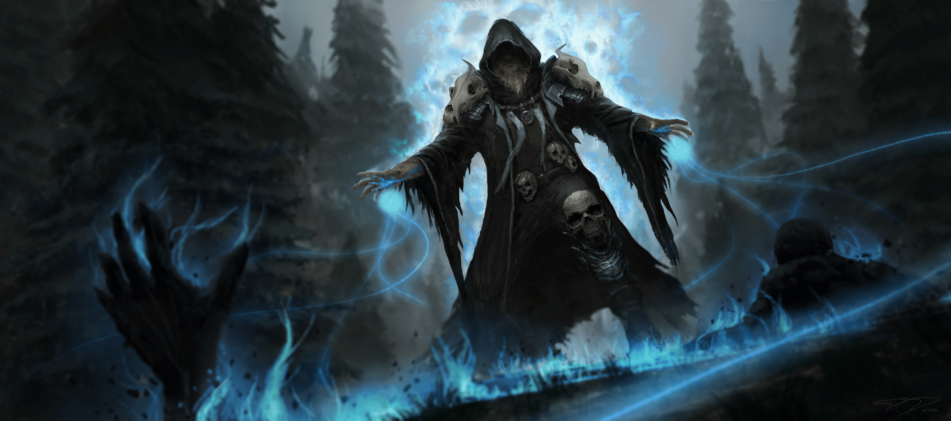 1920x851 Dark Mage Summoner: The Undead Sorcerer's Skull Tree Realm