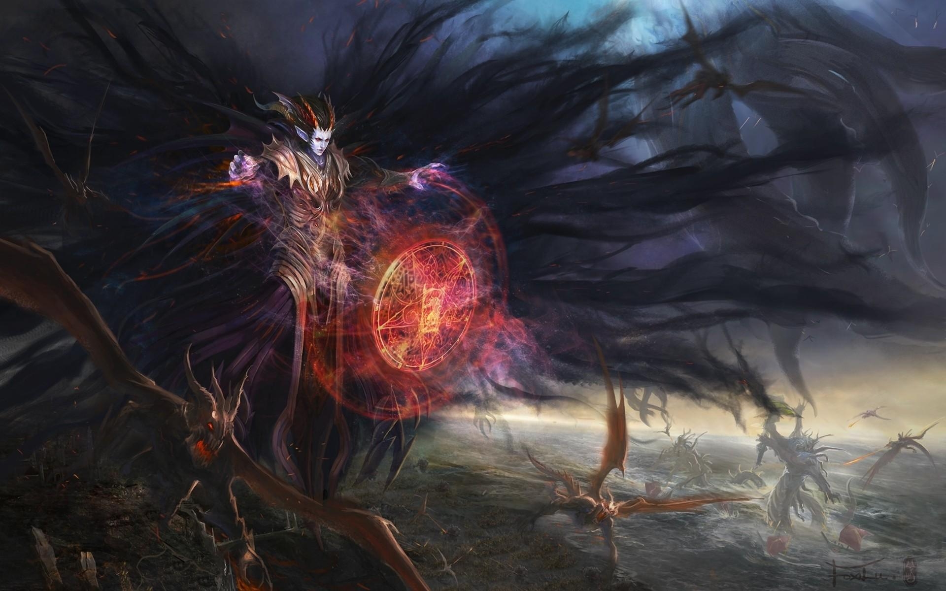 1920x1200 mage, demon, magic Wallpaper, HD Fantasy 4K Wallpaper, Image and Background
