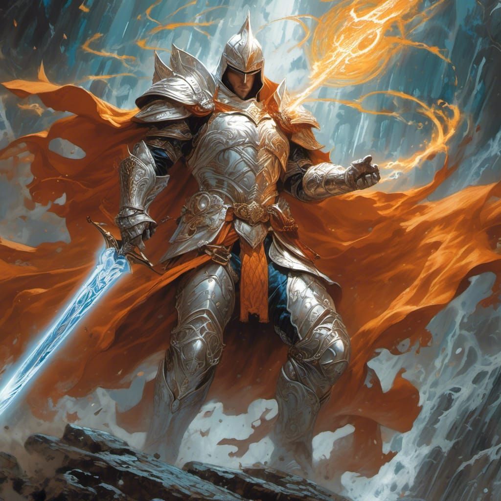 1024x1024 Paladin Battlemage Wizard in Intricate Armor
