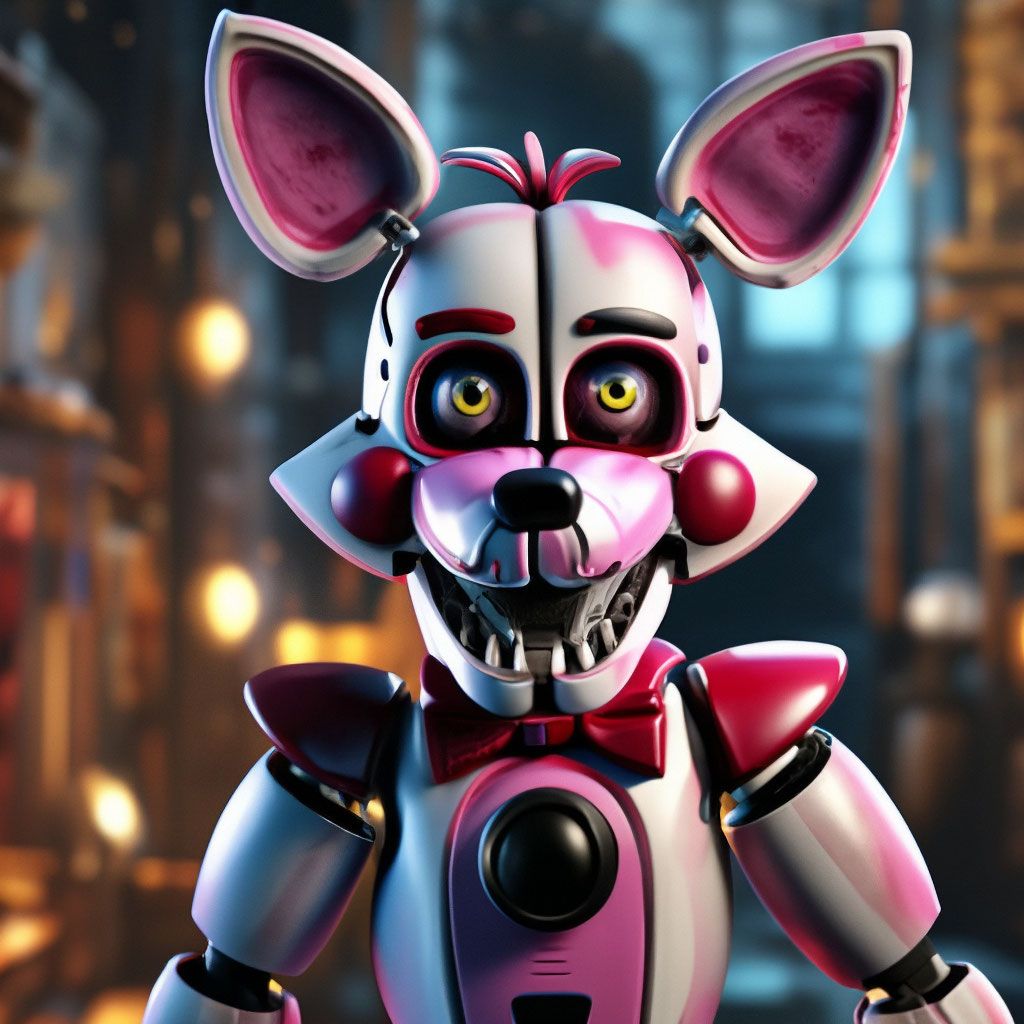 1024x1024 Funtime Foxy, five nights at Freddy's, realistic, high quality, high detail, general plan