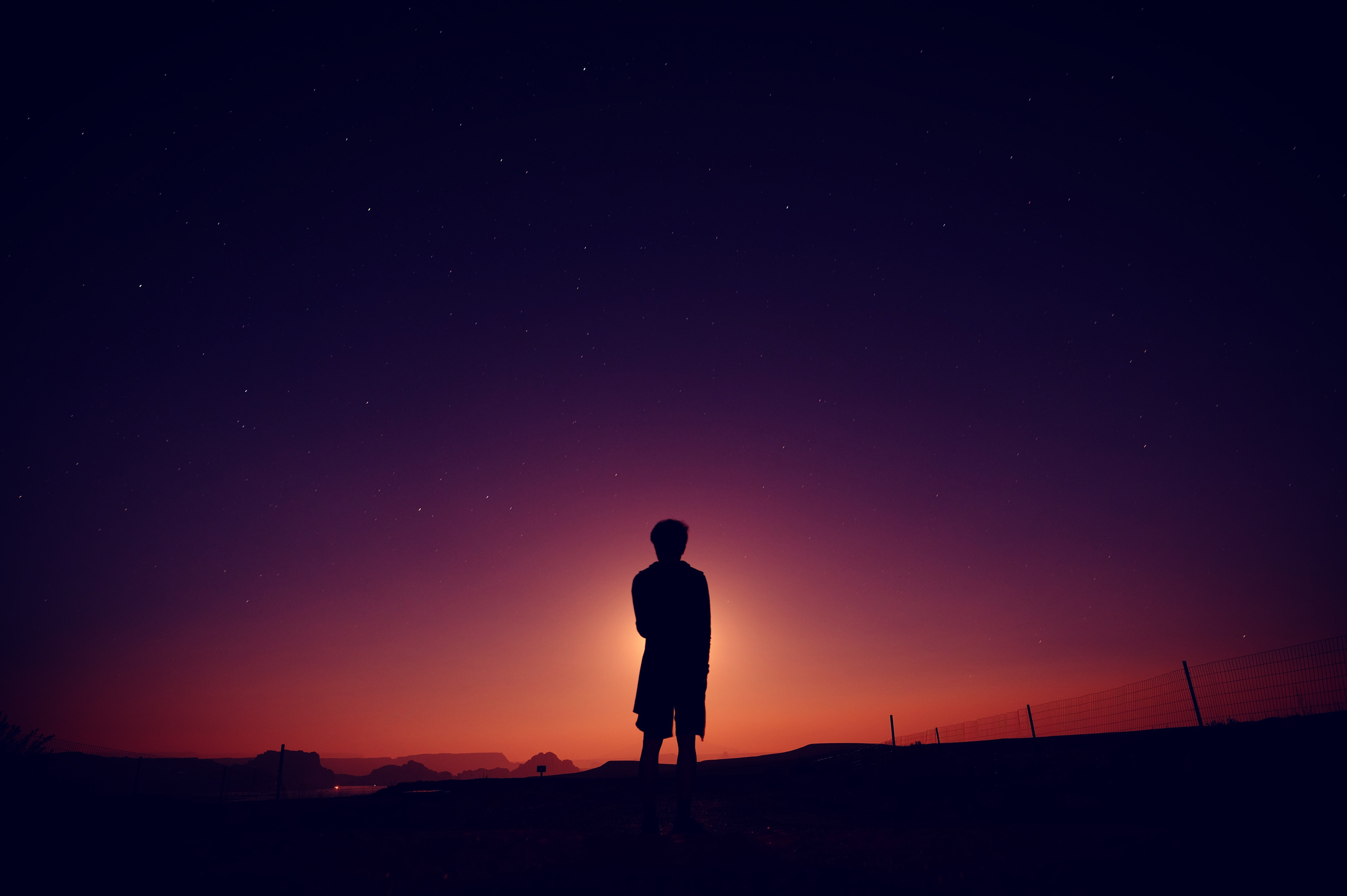 4096x2725 silhouette, man, night Wallpaper, HD Nature 4K Wallpaper, Image and Background