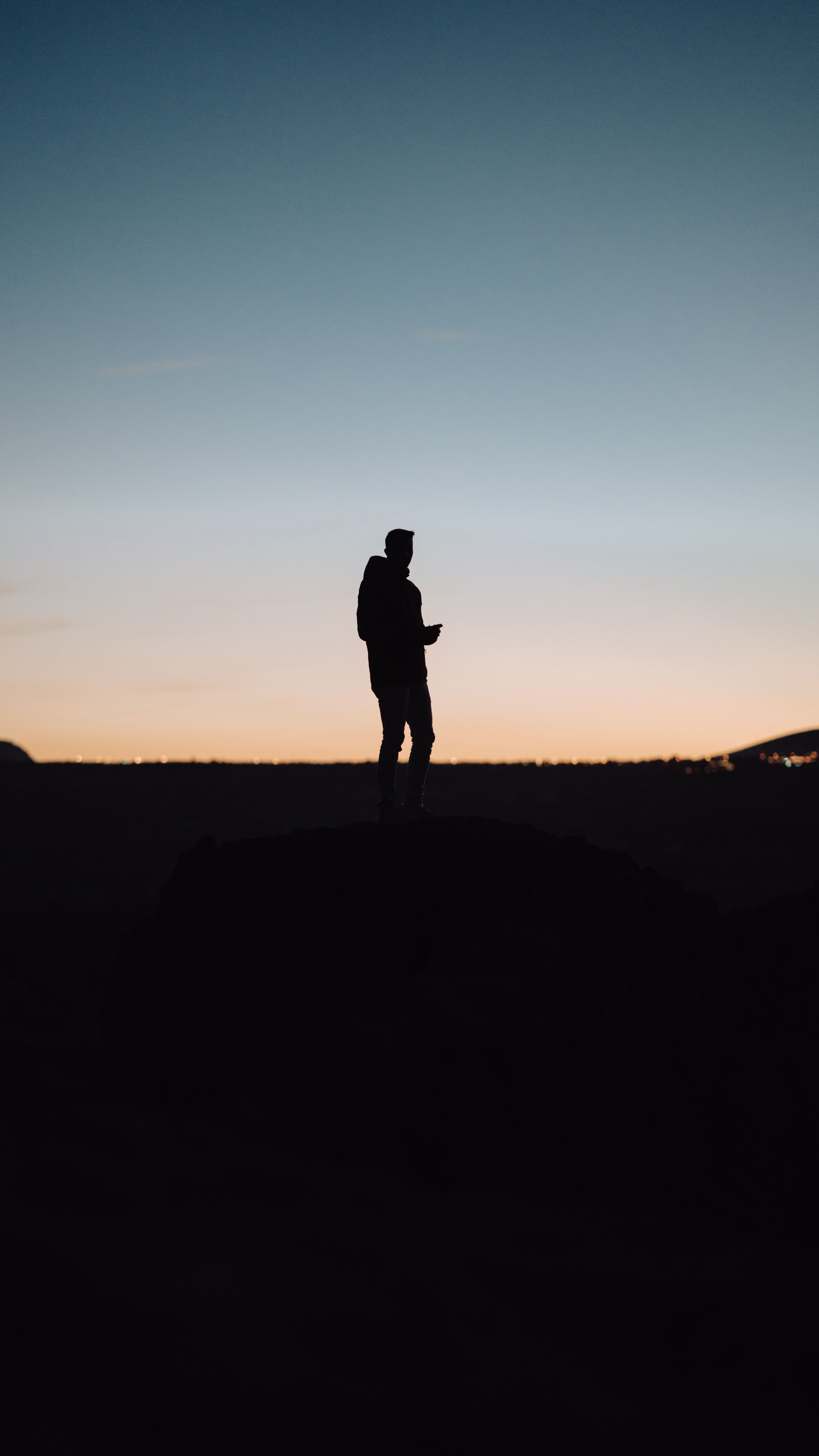3897x6925 Silhouette of Man a Standing · Free