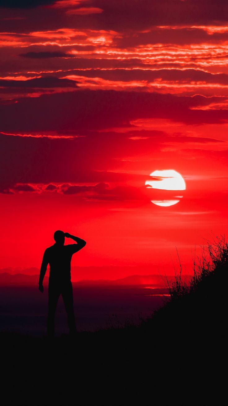 736x1308 Silhouette Man Wallpaper
