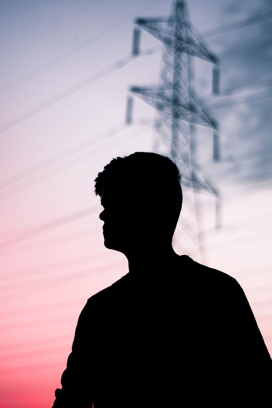 910x1365 silhouette photography, man, silhouette, human, person, cable, iphone background iphone wallpaper HD wallpaper iphone x wallpaper iphone xs wallpaper ios wallpaper nature nature wallpaper, power lines