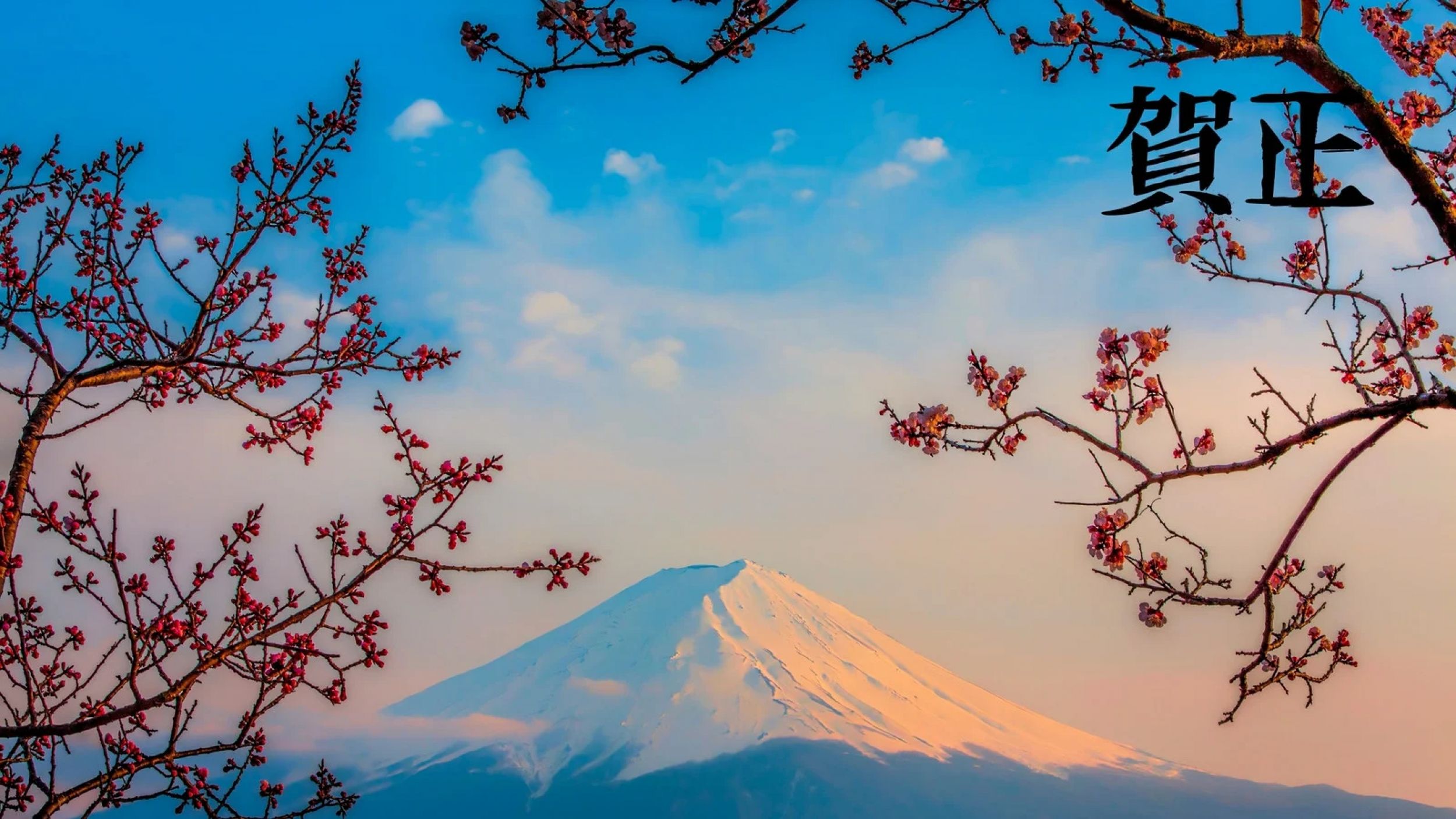2500x1406 Japanese Snowcapped Volcano Art