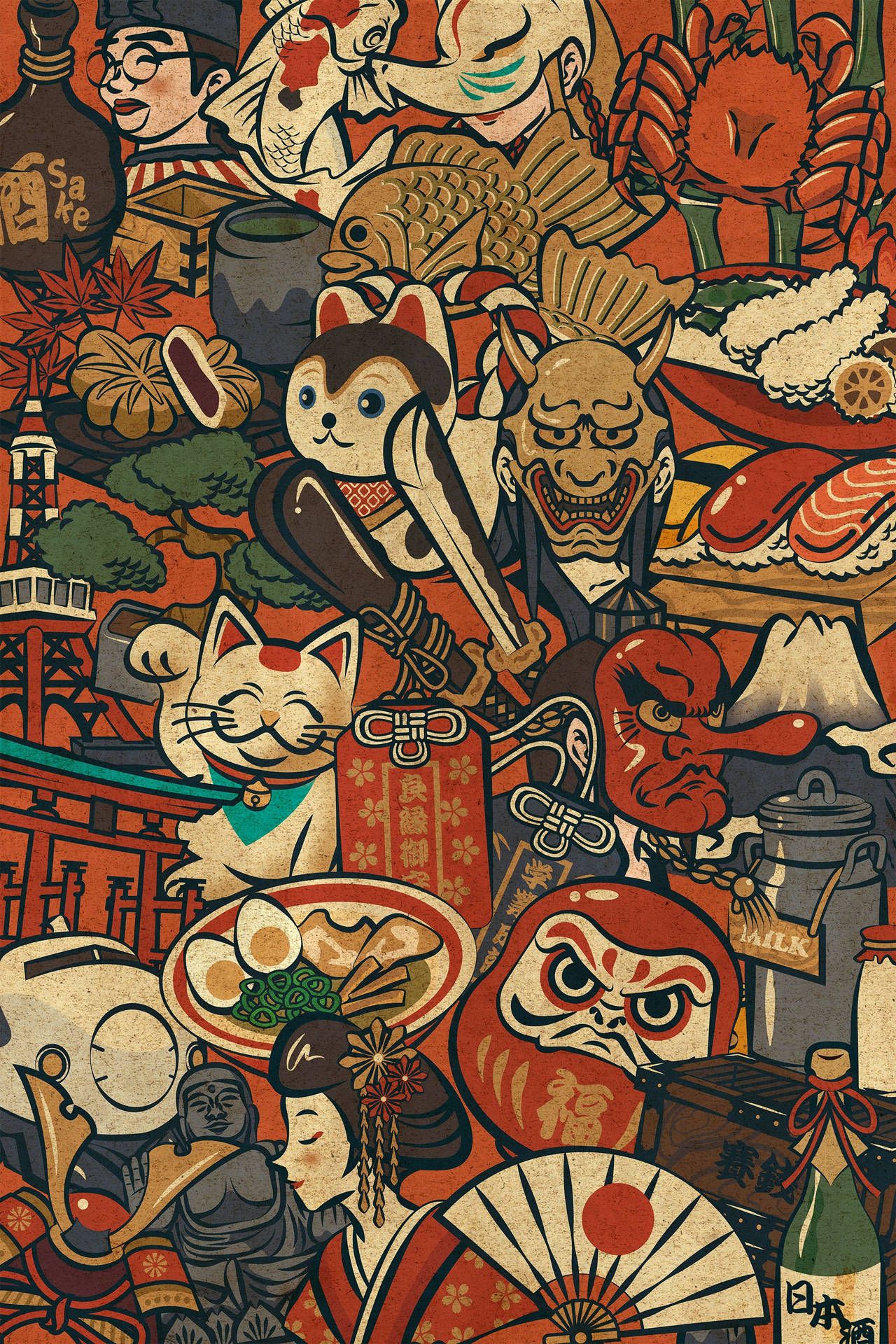 1280x1920 Japan Artistic Wallpaper