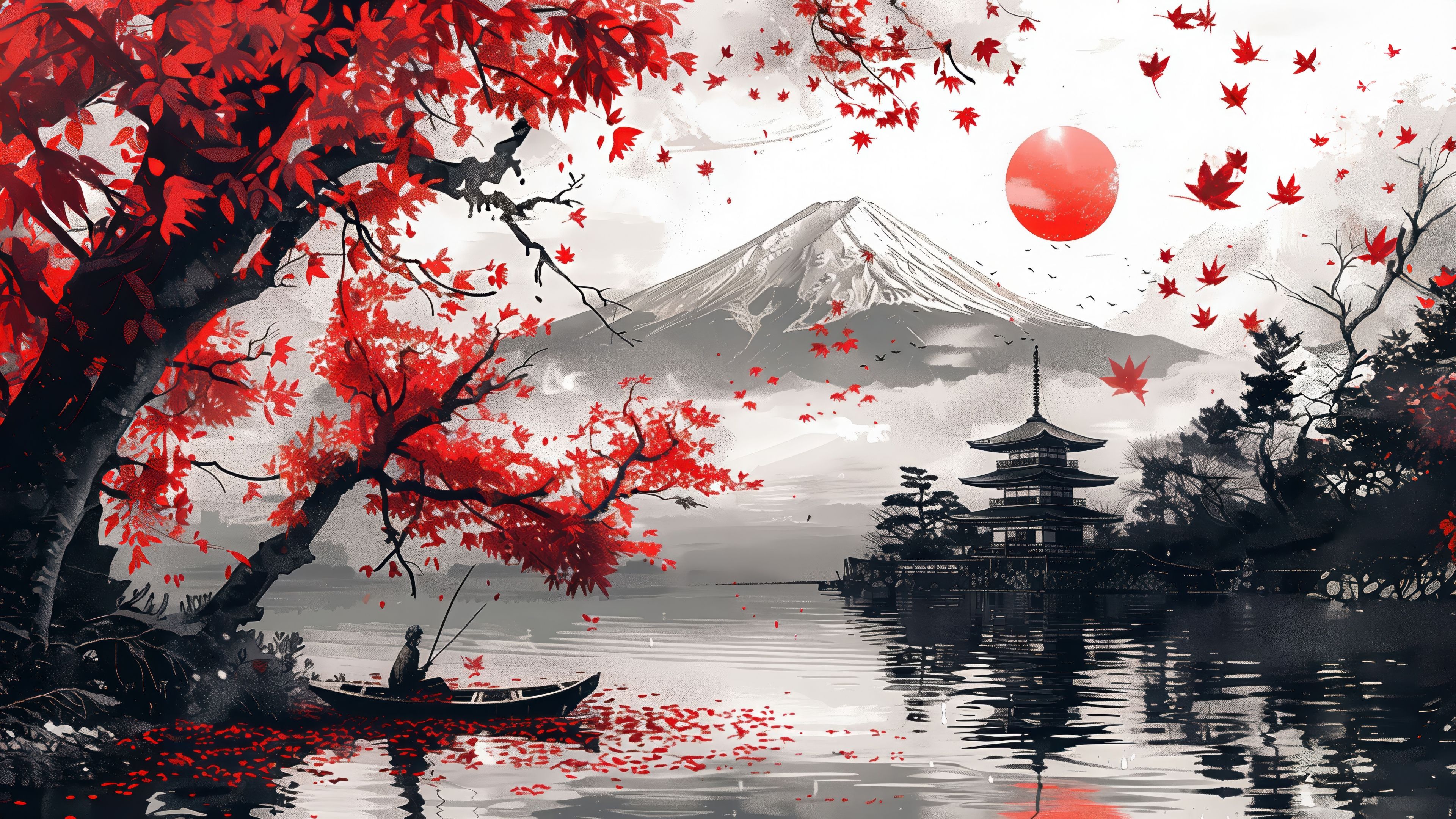3840x2160 Japan Wallpaper 4K, Artistic, Mount Fuji