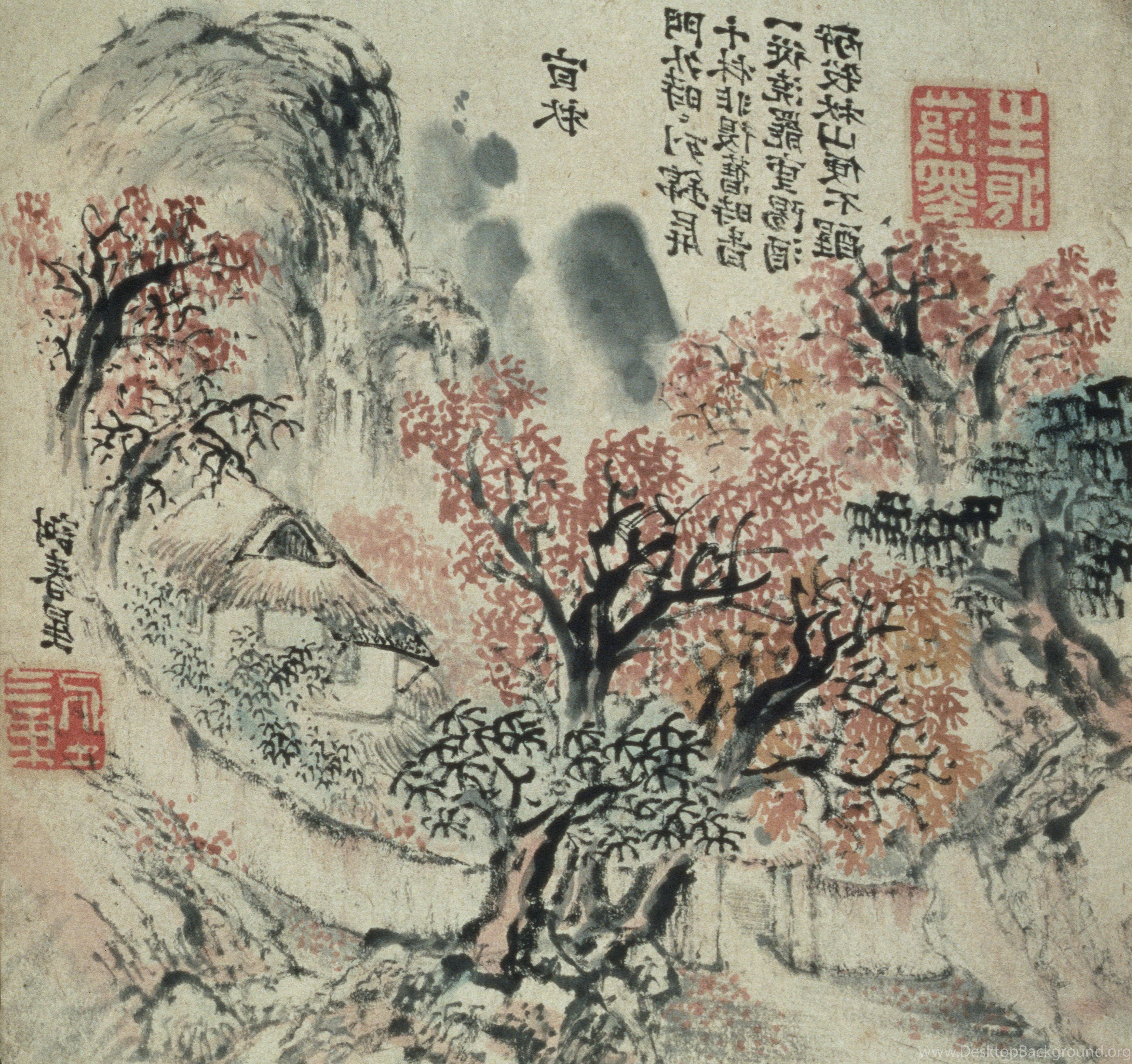 4863x4569 Ancient Japanese Art Wallpaper