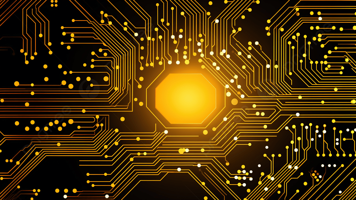 1200x673 Abstract Tech Themed Microchip Circuit Board Texture In Vibrant Yellow Vector Illustration, Electric Circuit, Computer Chip, Electric Pattern Background Image And Wallpaper for Free Download