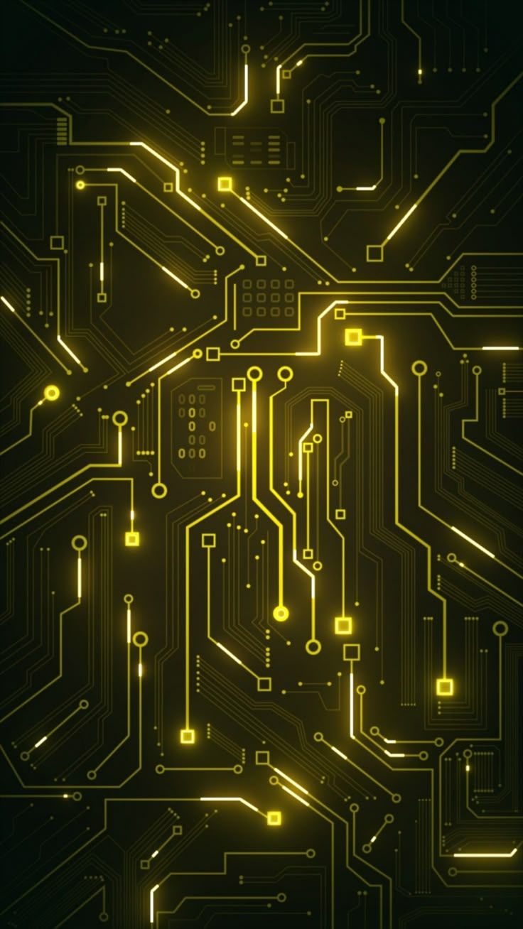 736x1308 Abstract Circuit Board Wallpaper. Futuristic tech background, Glowing circuit board design, Modern electronic design inspiration